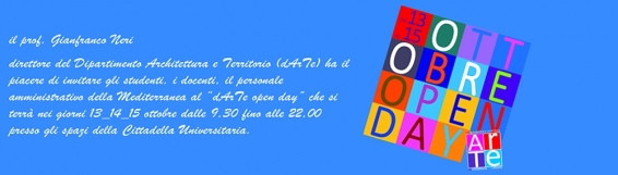 Dal 13 al 15 ottobre  "dArTe Open Day: tre giorni per la creatività