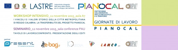 11 e 12 novembre Giornate di lavoro PIANOCAL. Workshop intensivo e seminario di presentazione
