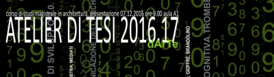 7 dicembre Gli Atelier di Tesi del dArTe - La proposta per Architettura Quinquennale a ciclo unico