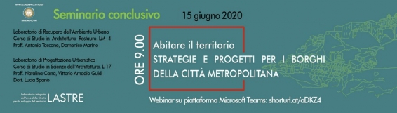 15 giugno Webinar Abitare il territorio. Strategie e progetti per i borghi della Città Metropolitana